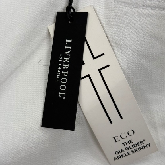 Liverpool Los Angeles Womens Gia Glider Ankle Skinny Jeans Bright White 22W Flaw - Picture 5 of 16